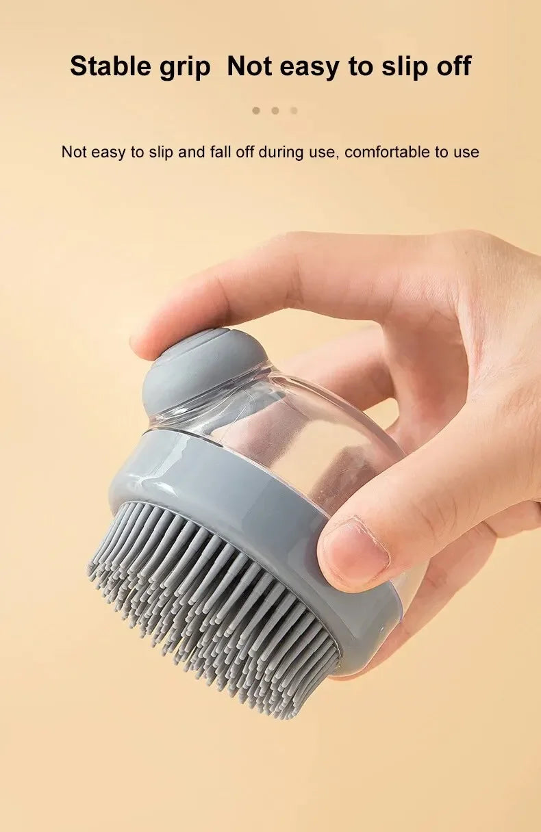 Dog Shower Brush: Grooming & Massage Tool with Shampoo Dispenser