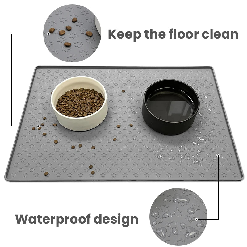 Waterproof Pet Placemat: Silicone Feeding Mat for Dogs & Cats