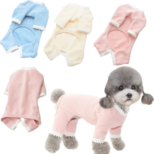 Pure Cotton Lace Hoodies: Pajamas for Small Dogs & Cats