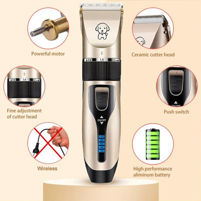 Professional Cordless Dog Clipper: Grooming Kit for Pets