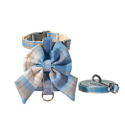 Cute Pet Harness and Collar Set with Traction Rope