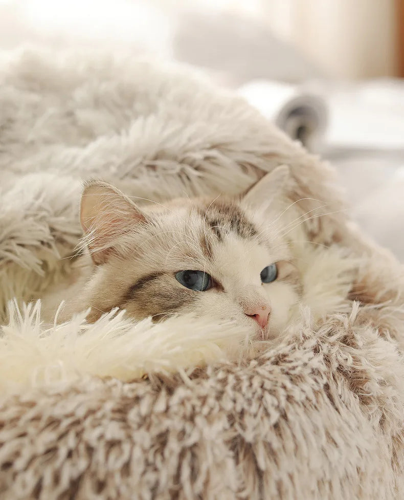 Snuggly Plush Cat Nest