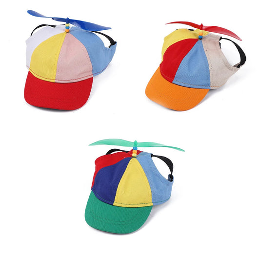 Colorful Pet Propeller Hat – Detachable Sunproof and Breathable Outdoor Cap