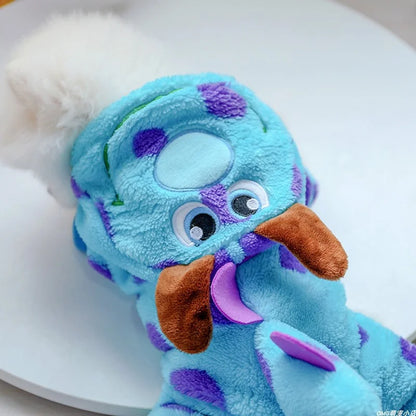 Blue Dinosaur Plush Dog Outfit