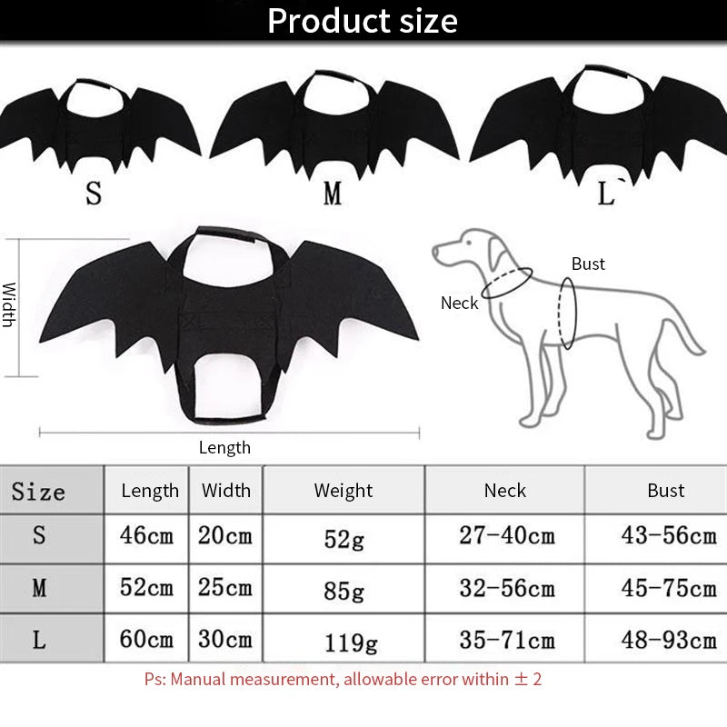 Bat Wings Cat Costume – Funny Pet Cosplay for Cats & Dogs, Perfect for Halloween & Christmas