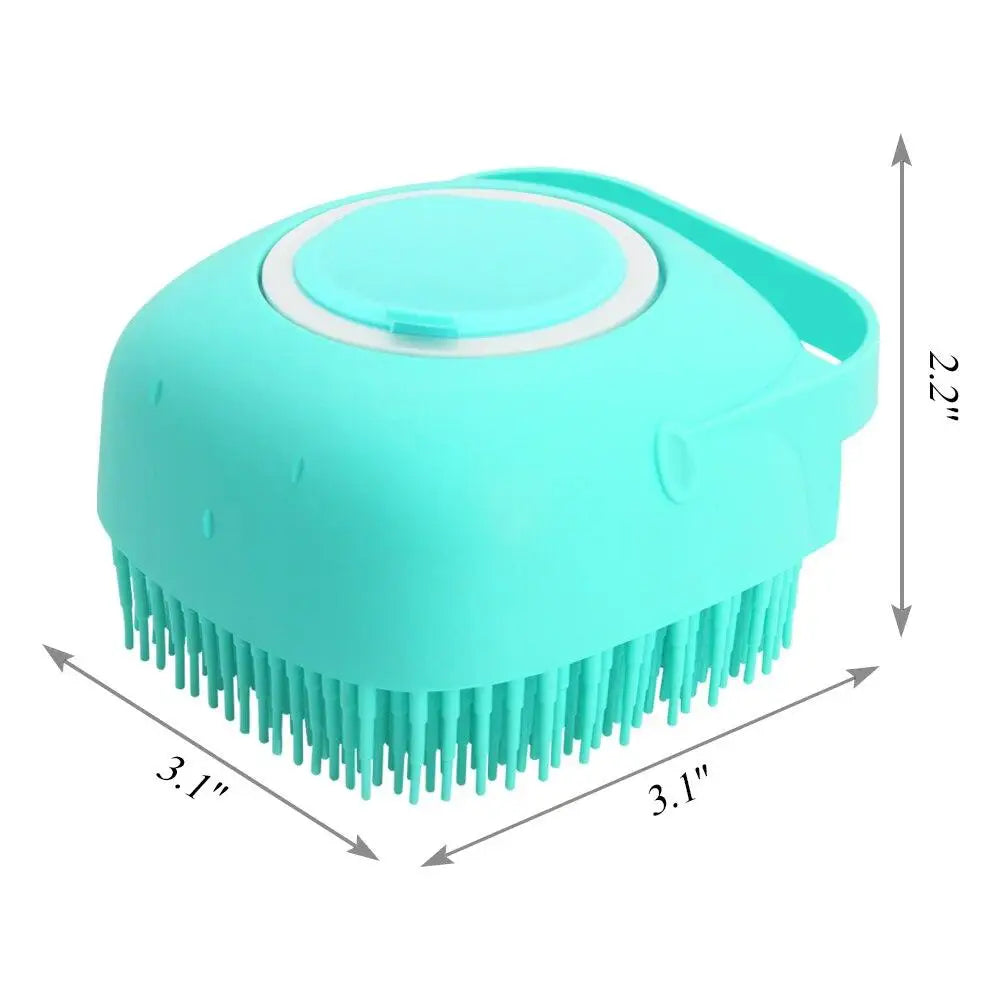 Pet Shampoo Brush: 2.7oz Silicone Grooming Scrubber for Dogs & Cats