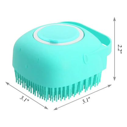 Pet Shampoo Brush: 2.7oz Silicone Grooming Scrubber for Dogs & Cats