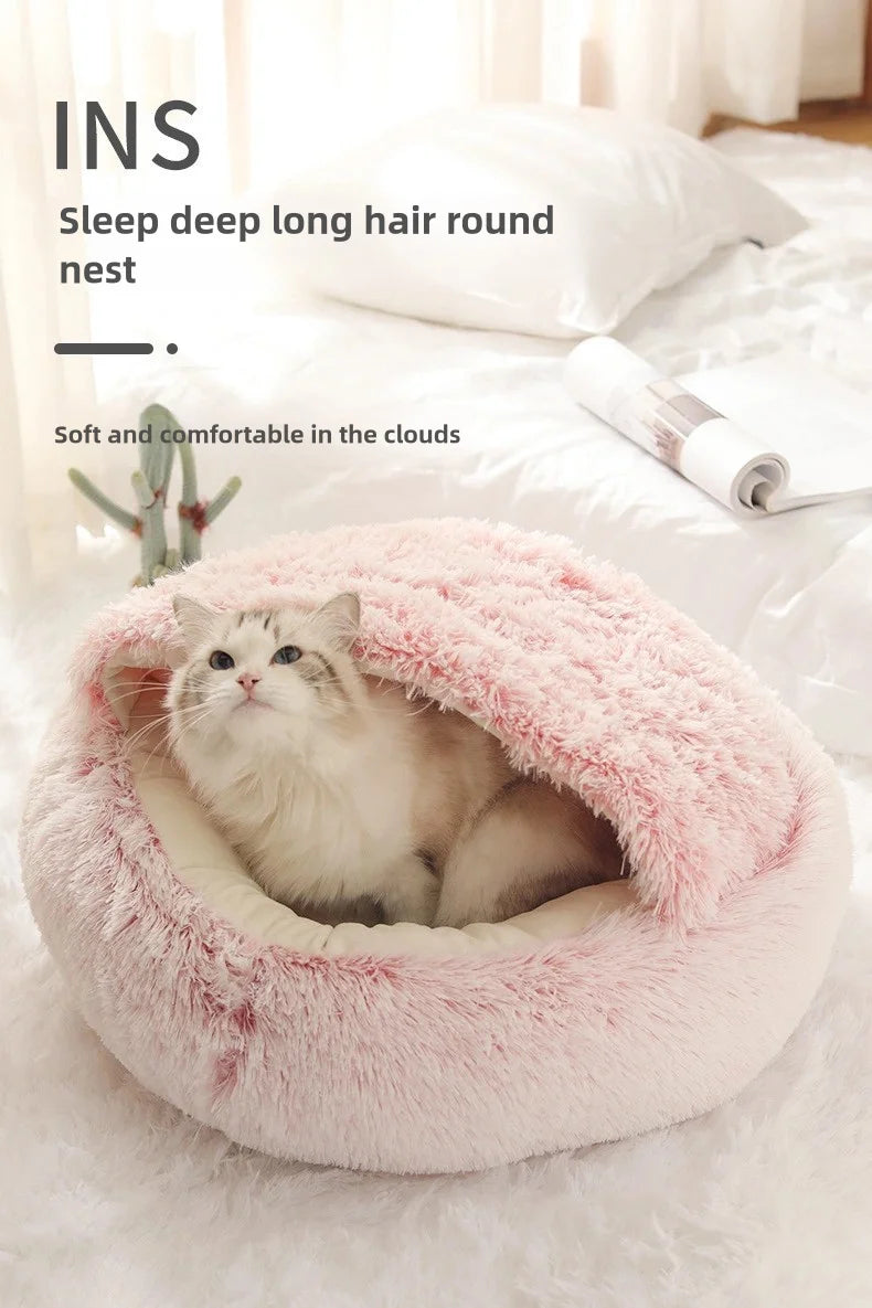 Snuggly Plush Cat Nest