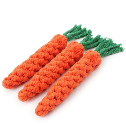 Durable Carrot Knot Rope Toy: Chew & Teeth Cleaning for Dogs