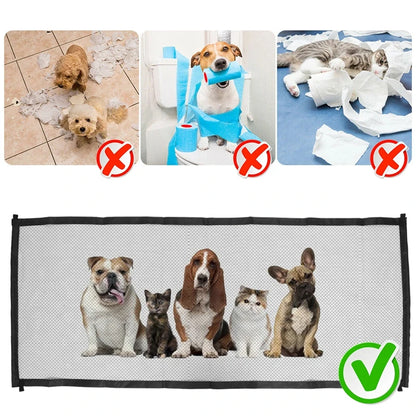 Portable Mesh Pet Fence: Indoor Gate for Dog & Baby Safety