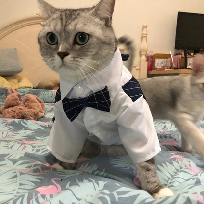 Handsome Cat Dog Party Suit Clothing