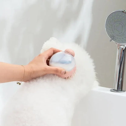 Dog Shower Brush: Grooming & Massage Tool with Shampoo Dispenser