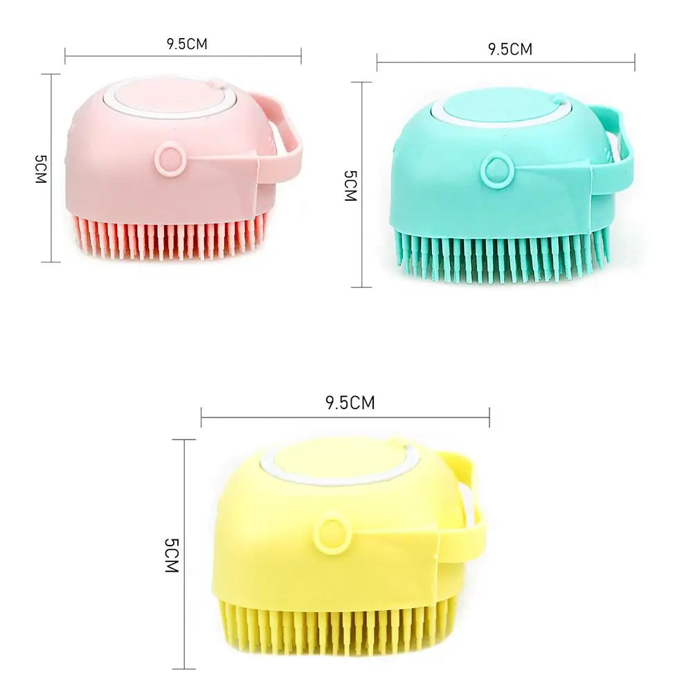 Pet Shampoo Brush: 2.7oz Silicone Grooming Scrubber for Dogs & Cats