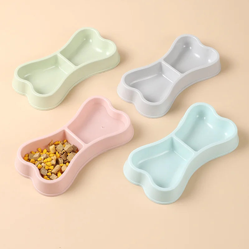 Double Macaron Pet Food Bowl: Colorful Feeding Tray for Cats & Dogs