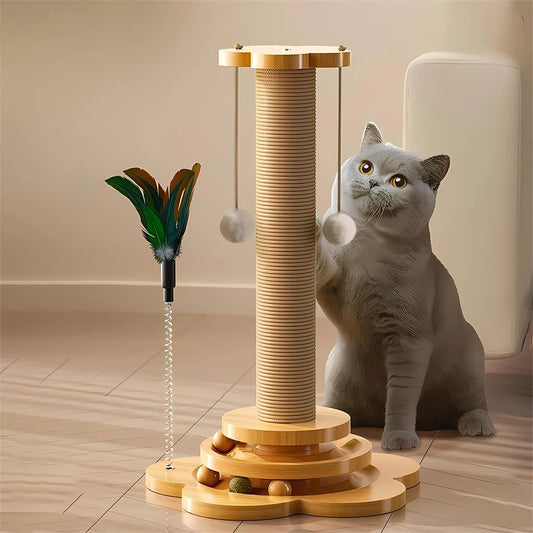 Solid Wood Cat Turntable Toy