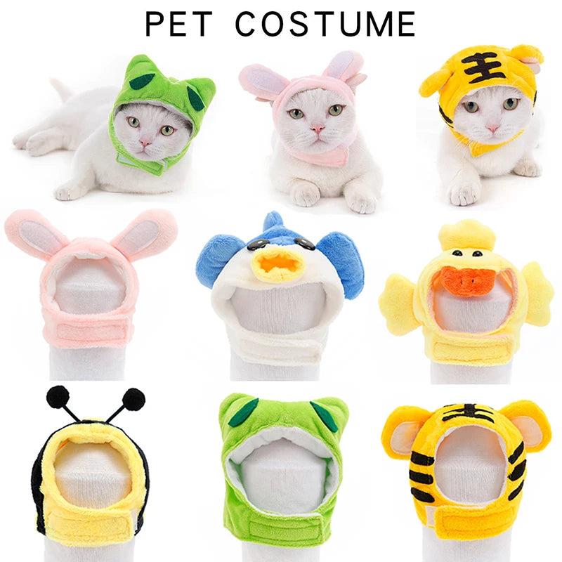 Bear Ears Pet Hat – Warm Plush Cat & Dog Cosplay Headgear for Parties