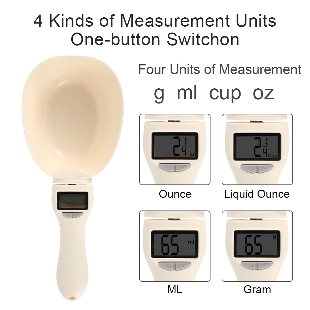 Digital Pet Food Scoop: Electronic Measuring Cup with LED Display