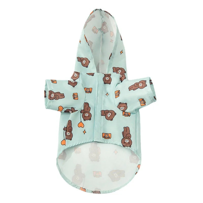 Cartoon Waterproof Cat Dog Rain Jacket