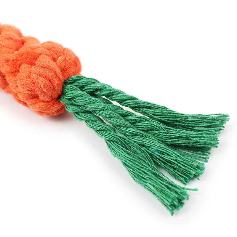 Durable Carrot Knot Rope Toy: Chew & Teeth Cleaning for Dogs