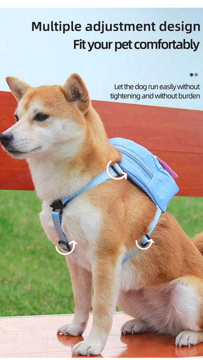 Portable Pet Backpack with Harness & Treat Pouch