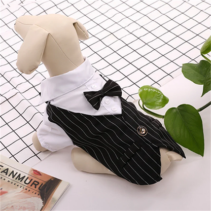 Pet Tuxedo Suit: Bow Tie Coat for Dogs & Cats