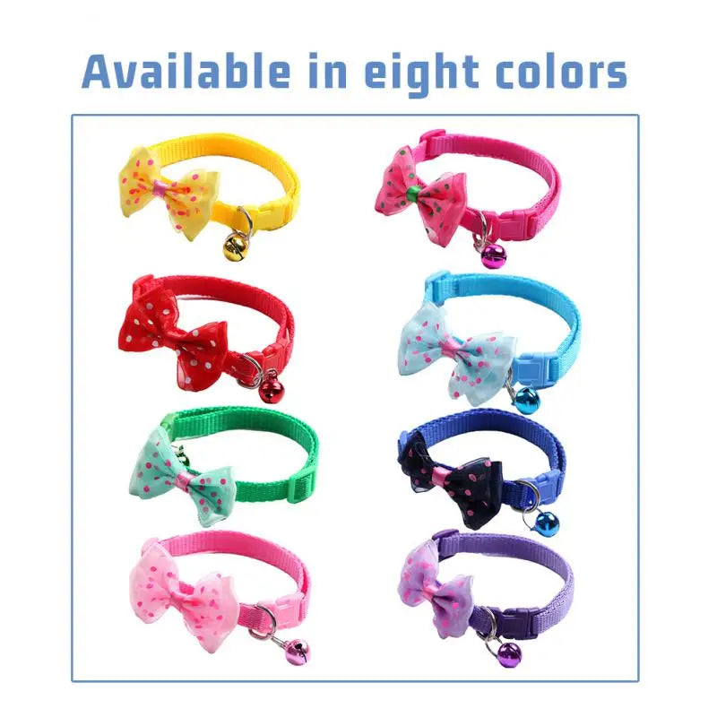 Cute Bow Kitten & Puppy Collar with Bell