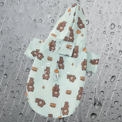 Cartoon Waterproof Cat Dog Rain Jacket