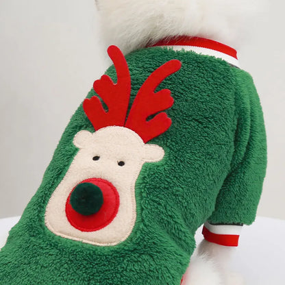 Christmas Coral Velvet Dog Coat – Soft Fleece Jacket for Chihuahuas, Yorkies, and Pomeranians