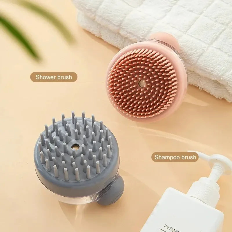 Dog Shower Brush: Grooming & Massage Tool with Shampoo Dispenser