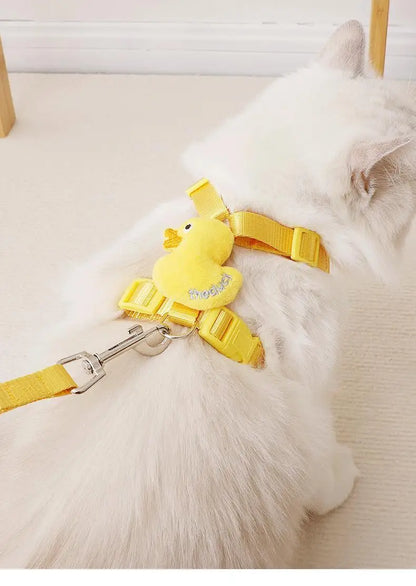 Cartoon Duck Dog Harness & Leash Set