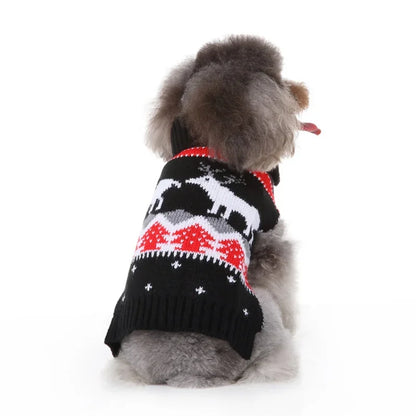 Christmas Elk Dog Sweater – Autumn Hoodie for Pets