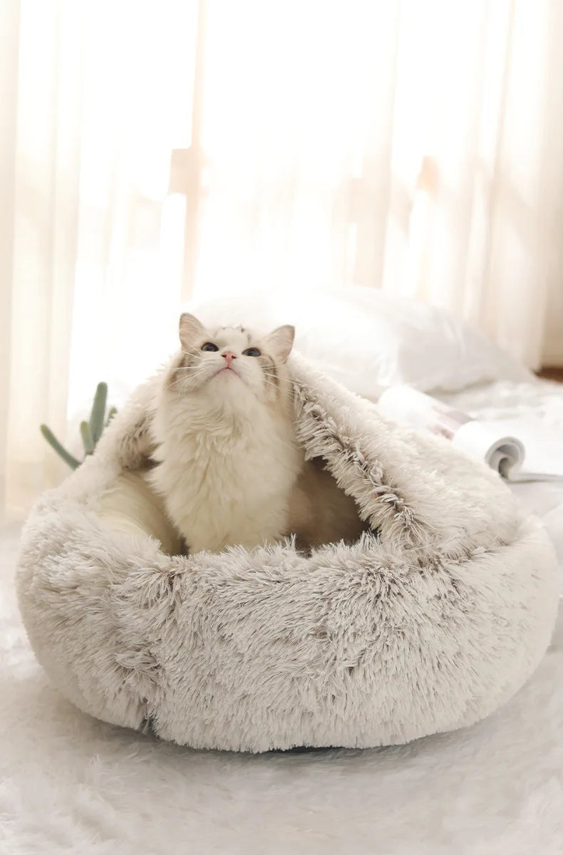 Snuggly Plush Cat Nest