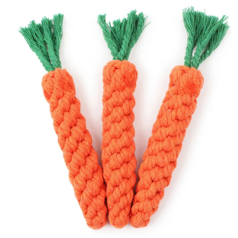 Durable Carrot Knot Rope Toy: Chew & Teeth Cleaning for Dogs