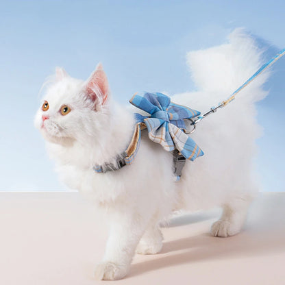 Cute Pet Harness and Collar Set with Traction Rope