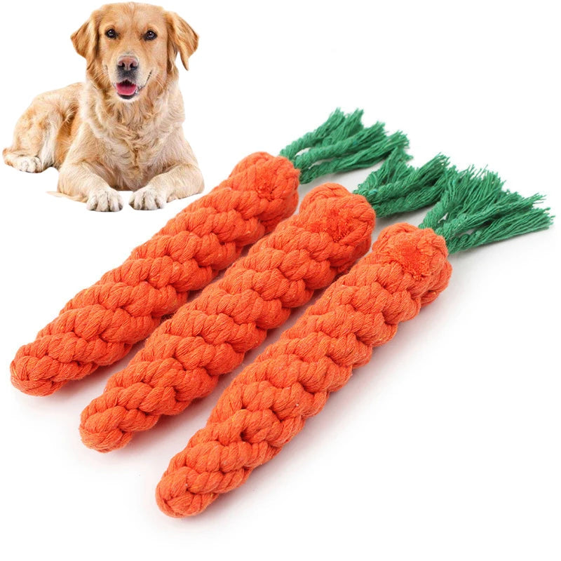 Durable Carrot Knot Rope Toy: Chew & Teeth Cleaning for Dogs