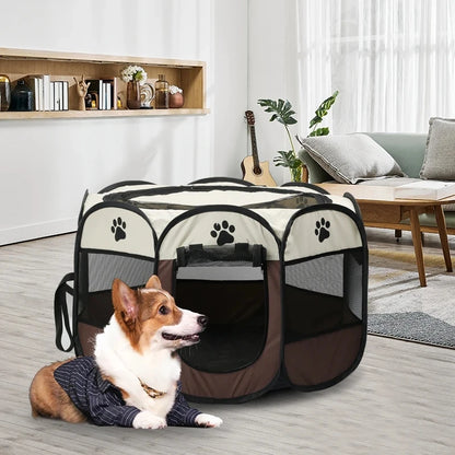 Portable Foldable Pet Tent: Octagonal Shelter for Dogs & Cats