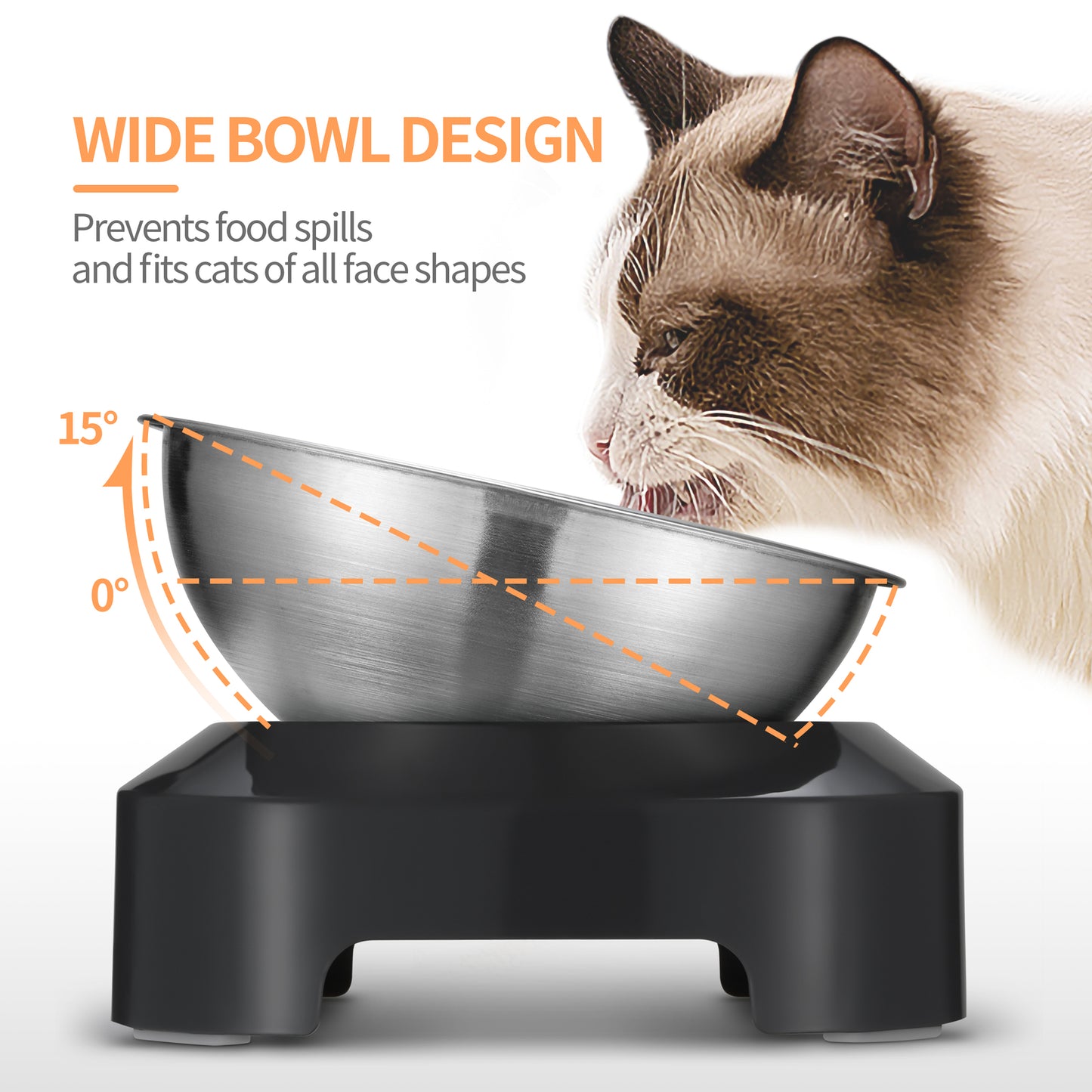 2-Pack Anti-Slip Stainless Steel Pet Bowls