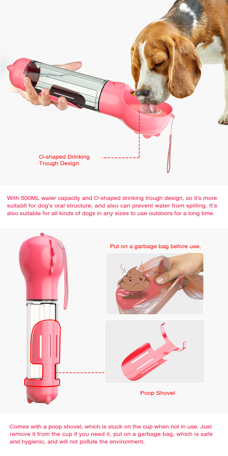 4-in-1 Portable Pet Water Bottle and Feeder