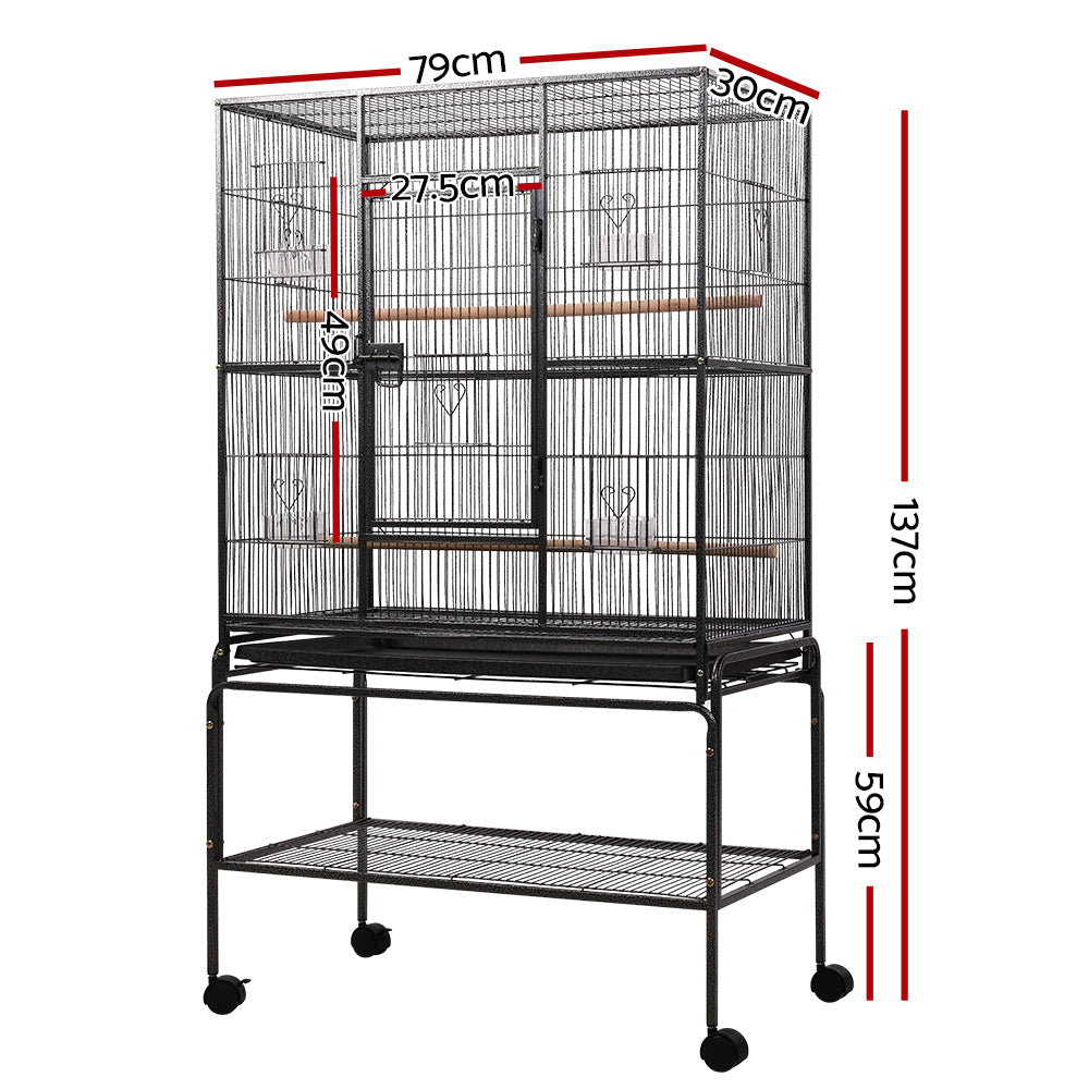 Bird Cage with Accessories & Travel Stand