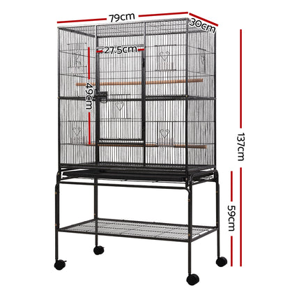 Bird Cage with Accessories & Travel Stand