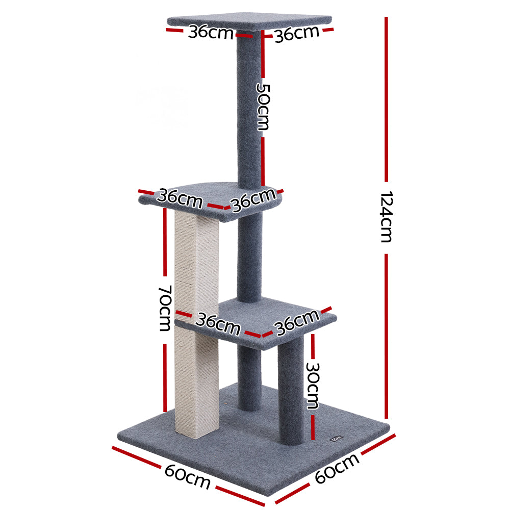 Cat Tree with Scratching Posts, Condo & Steps