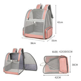 Pet Carrier Bag Cat Dog Breathable Double Shoulder Backpack Travel Outdoor Pink