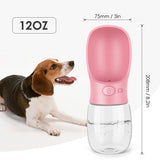 Pet Travel Water Bottle Portable Dogs rinking Feeder Leak-Proof Dispenser - White
