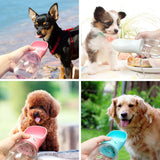 Pet Travel Water Bottle Portable Dogs rinking Feeder Leak-Proof Dispenser - White