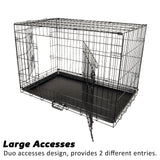 Paw Mate Wire Dog Cage Crate 48in with Tray + Cushion Mat + Pink Cover Combo
