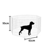 PaWz Pet Dog Playpen Puppy Exercise 8 Panel Enclosure Fence Silver With Door 36"