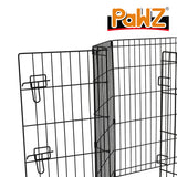 PaWz Pet Dog Playpen Puppy Exercise 8 Panel Enclosure Fence Black With Door 30"
